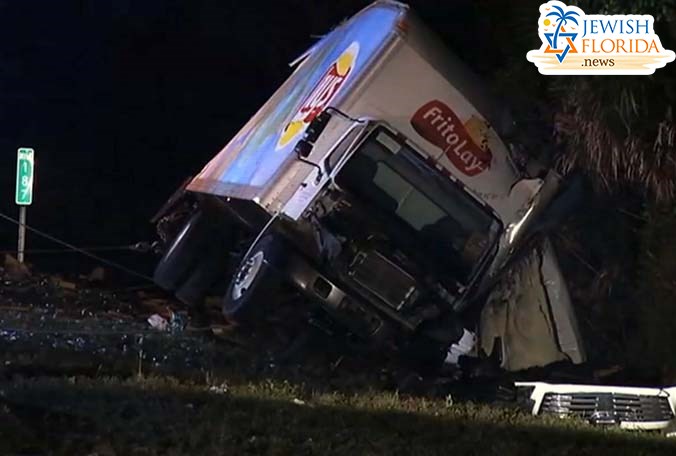 Florida semi crash spills cans of beer all over I-95