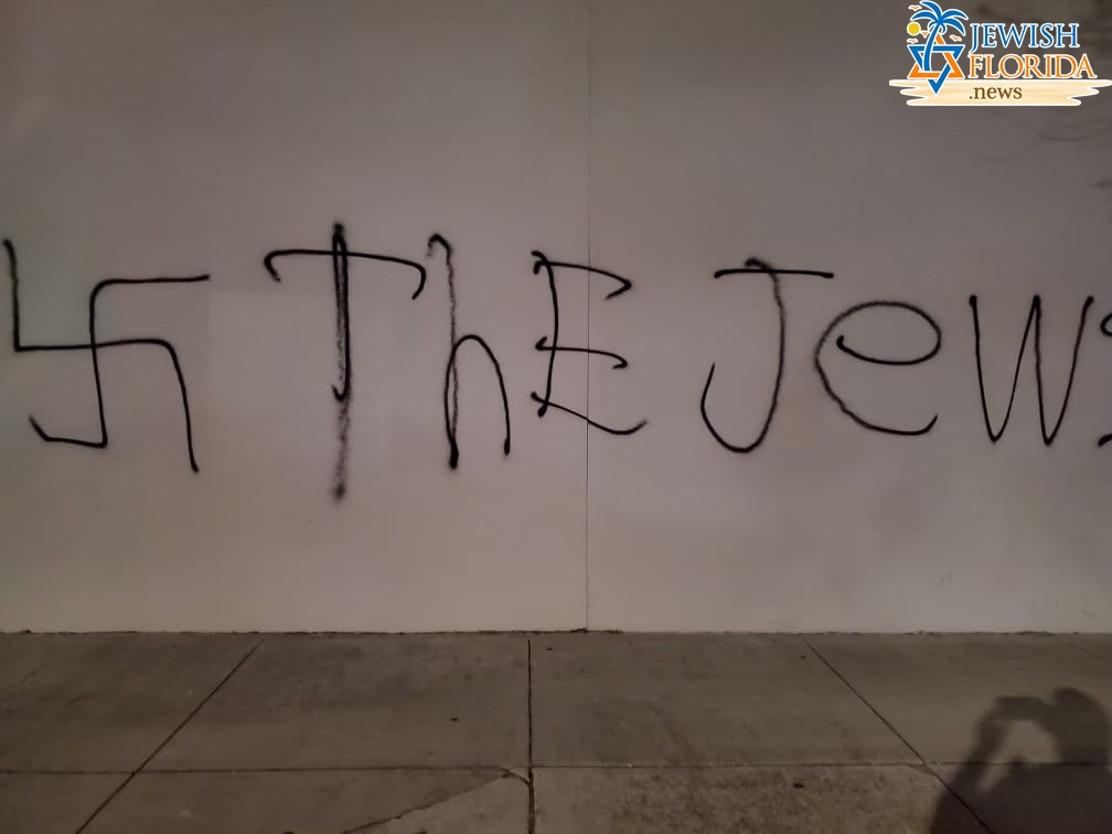 Graffiti sprayed on outside of Florida Holocaust Museum