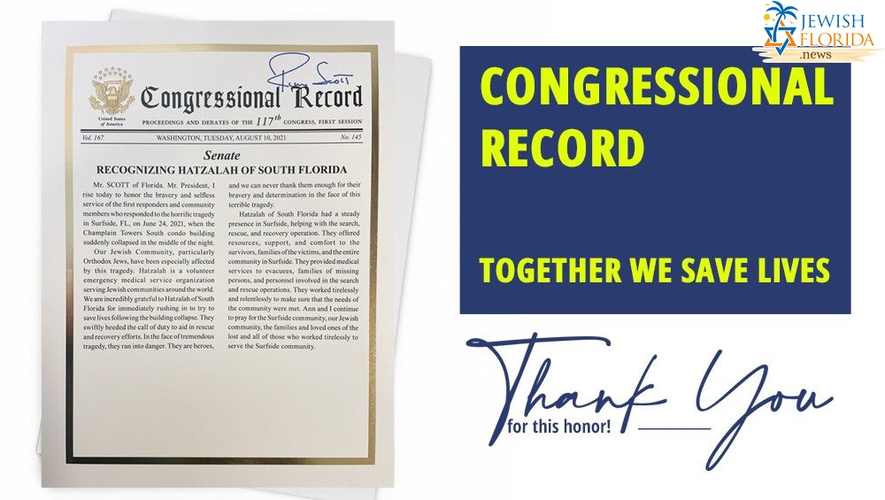Congressional Record – Recognizing Hatzalah Of South Florida