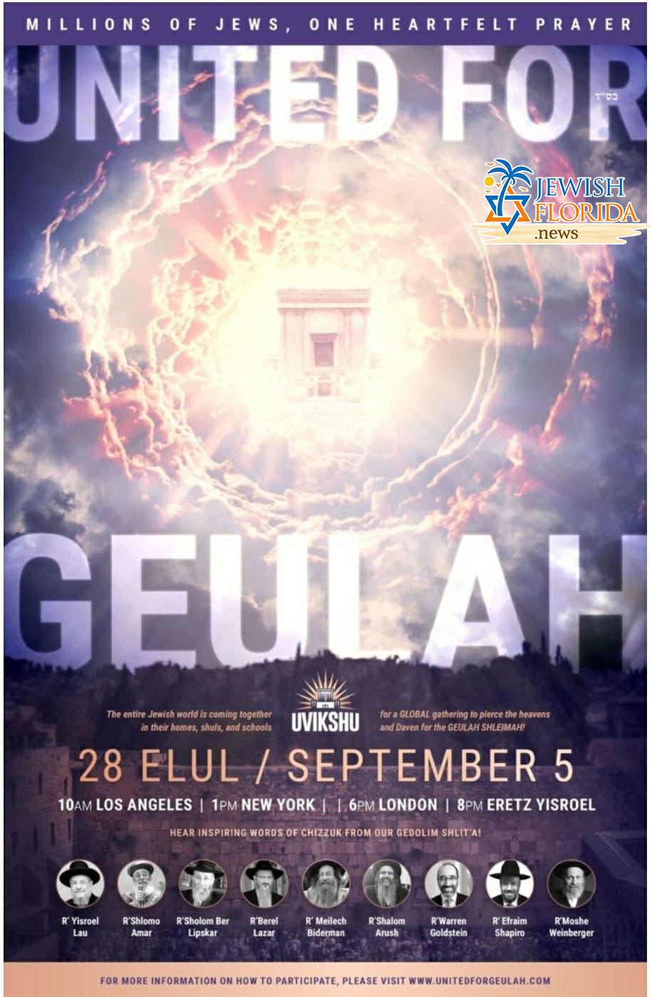 UNITED FOR GEULAH: INVOLVE YOUR COMMUNITY IN ONE HEARTFELT TEFILLAH!