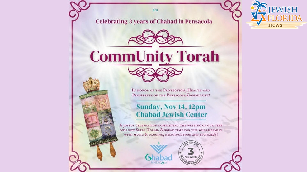 Pensacola Chabad Jewish Center celebrates completion of Torah