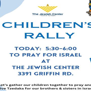 Children’s rally for Israel TODAY!