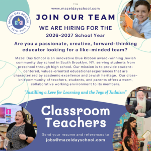Incredible Teaching & Shlichus Opportunity in NYC!