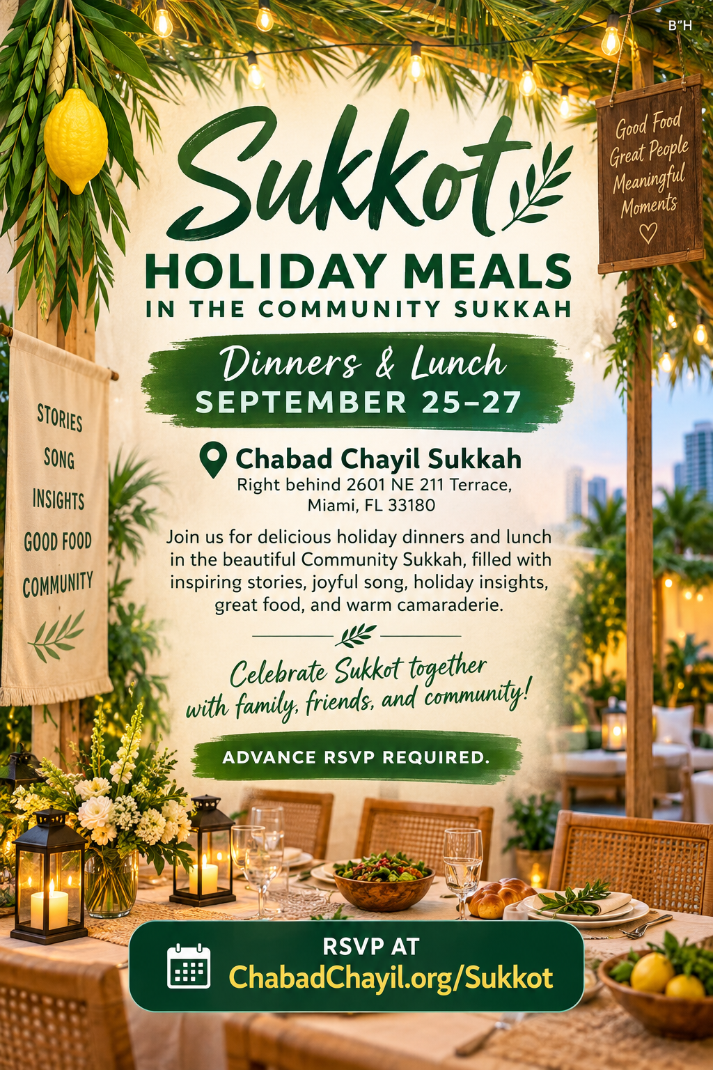 Sukkot Holiday Dinners & Lunch